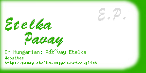 etelka pavay business card